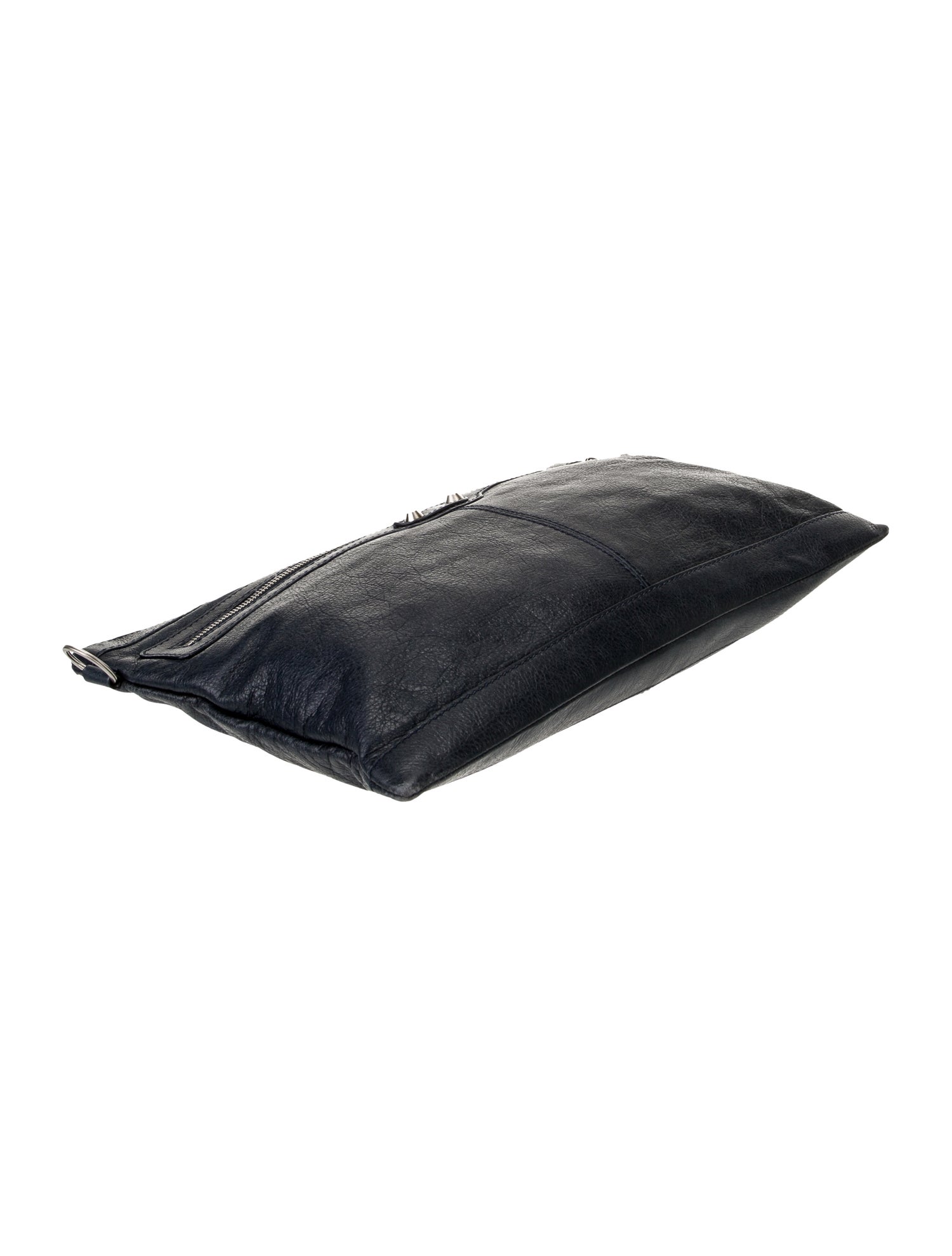 Balenciaga Leather Navy Clip L